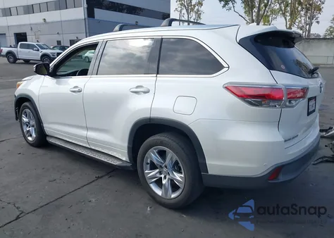 2015 Toyota Highlander Limited V6 из США, поврежденный, VIN 5TDYKRFH5FS077614